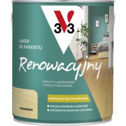 V33 lakier do drewna do parkietu renowacyjny bezbarwny połysk 0,75l