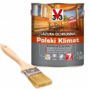 V33 lazura do drewna ochronna polski klimat impregnująco-dekoracyjna 2,5l dąb jasny