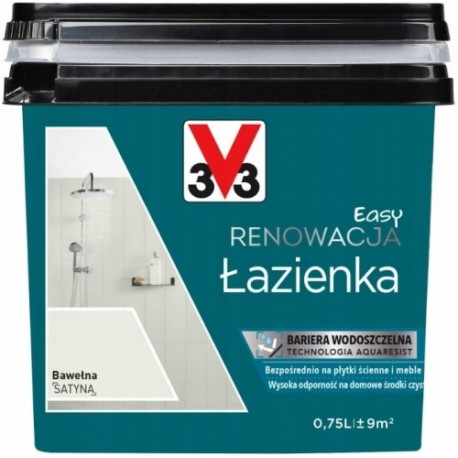 V33 farba akrylowa renowacyjna łazienka płytki meble bawełna satyna 0,75l