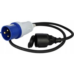 K&s ks ex1m-1s adapter przedłużacz 1m 32a/250v - 16a/250v miedź 3x1,5mm