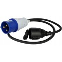 K&s ks ex1m-1s adapter przedłużacz 1m 32a/250v - 16a/250v miedź 3x1,5mm