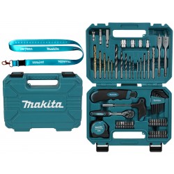 Makita e-15095 zestaw osprzętu w walizce bity wiertła miara 60el.