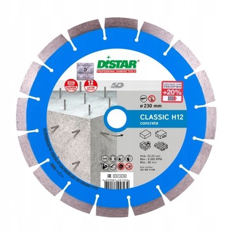 Distar Tarcza Diamentowa Do Betonu Classic H12 125x2,2
