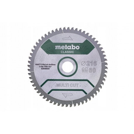 Metabo Piła Tarczowa Multi Cut - Classic, 216x30, Z60 Fz/tz, 5° Ujemny