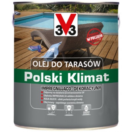 V33 olej do tarasów polski klimat 1l dąb