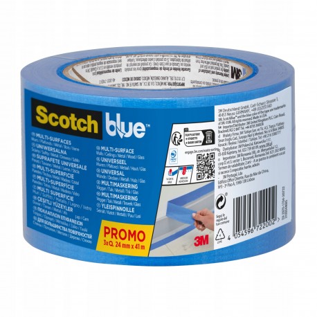 Scotchblue Taśma Malarska Uniwersalna Do Różnych Powierzchni 3-pak 24mmx41m