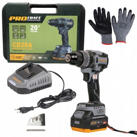 Procraft Cd20a-1b-c Wiertarko Wkrętarka 20v Li-ion 2 Biegi