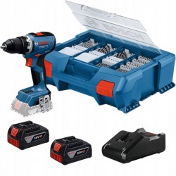 Bosch Gsr 18v-65 Wiertarko Wkrętarka 18v 2x4ah Ładowarka Walizka Osprzęt