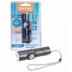 Extol Light 43135 Latarka LED 3W USB ZOOM 450MAH