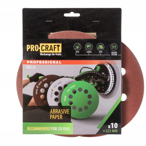 Procraft Kd225.240 Papier Ścierny do Żyrafy 225 mm P240 10 Sz