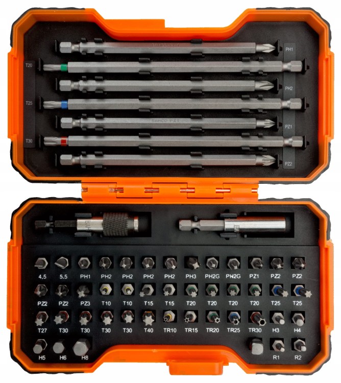 Bahco 59/s54bc Zestaw Bitów 54 Szt Uchwyty Adapter 1/4"