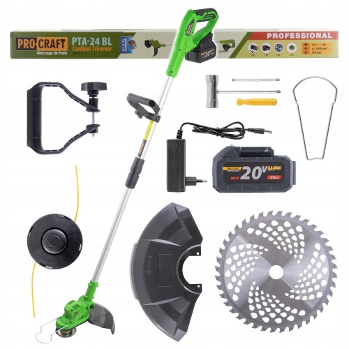 Podkaszarka Akumulatorowa Procraft Pta24 Bl 20v 3ah 380mm Bezszczotkowa