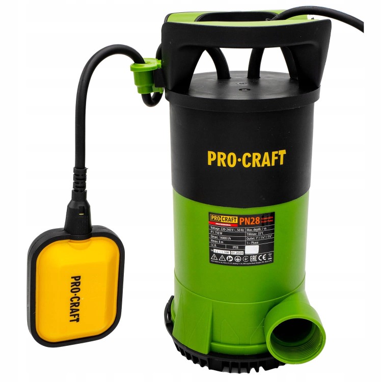 Procraft Pn28 Pompa Zanurzewniowa Do Czystej I Brudnej Wody 750w 8m
