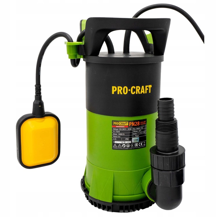 Procraft Pn28 Pompa Zanurzewniowa Do Czystej I Brudnej Wody 750w 8m