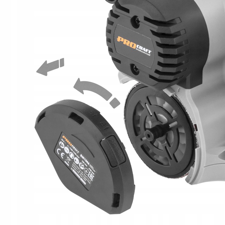Procraft Bm100a Szlifierka Walcowa - Satyniarka Aku 20v 100x80mm 3300 Obr