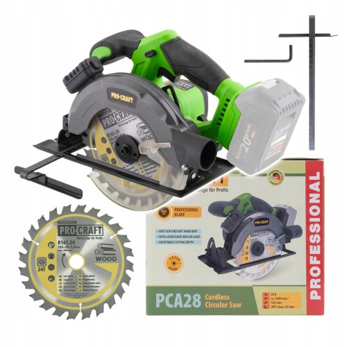Procraft Pca28 Pilarka Tarczowa Akumulatorowa 20v 165 Mm