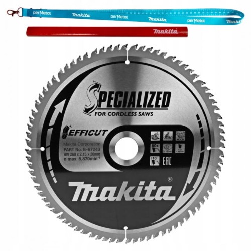 Makita b-67240 tarcza  do drewna tnąca widiowa specialized tct 260x30mm 80z drewno