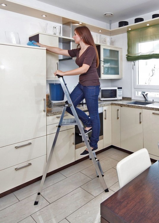 Krause 126252 Solidy Drabina Aluminiowa 7 Stopni Z Platformą 3,5 M