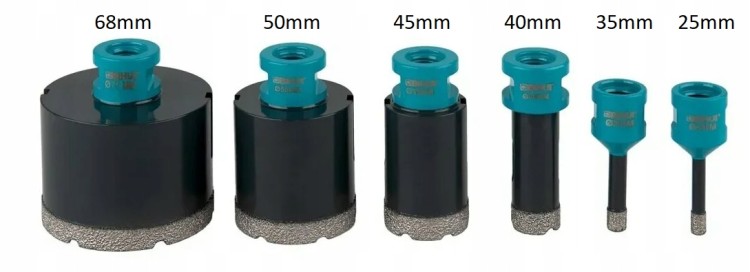 Bihui DBDMS6 Zestaw Otwornic Diamentowych M14 6 Szt Walizka 25,35,40,45,50,68