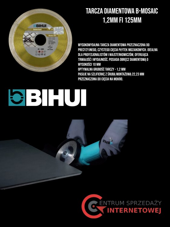 Bihui DCDC125 Tarcza Diamentowa Do Mozaiki I Płytek 1,2mm 125mm