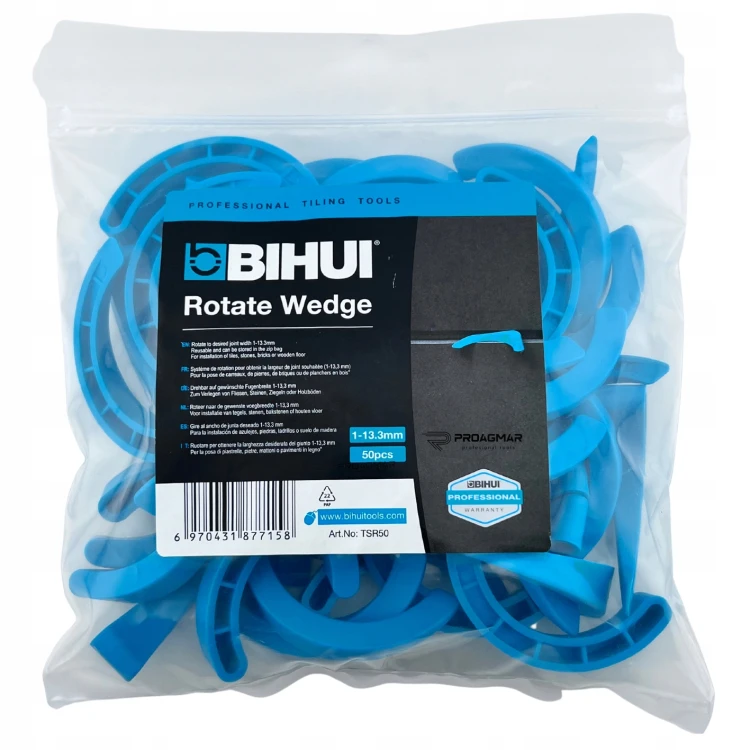 Bihui TSR50 Kliny Roto Typ C Do Poziomowania Płytek 1-13 Mm 50 Szt