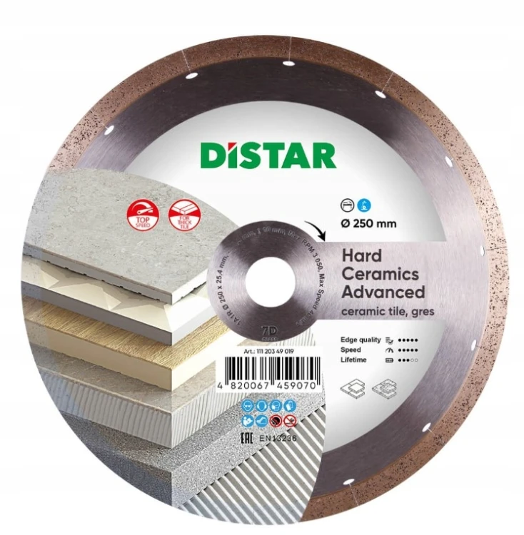 Distar 1A1R Hard Ceramics Advanced 250x1,5x25,4 Tarcza Diamentowa Do Gresu
