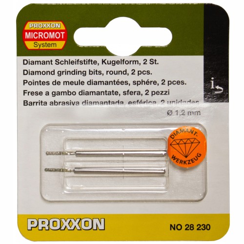 Proxxon PR28230 Frezy Diamentowe 1,2mm Do Szkła Kamienia [2 Szt.]