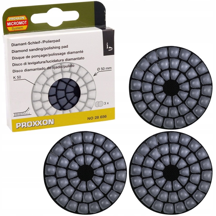 Proxxon PR28656 Tarcze Diamentowe 50mm P50 Do Wp/e Wp/a 3 Szt