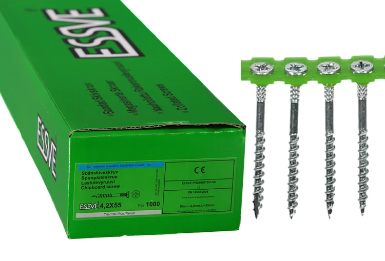 Essve Wkręty 4,2x55mm Do Drewna Na Taśmie 542355 Ezp Ocynkowane C1 1000szt