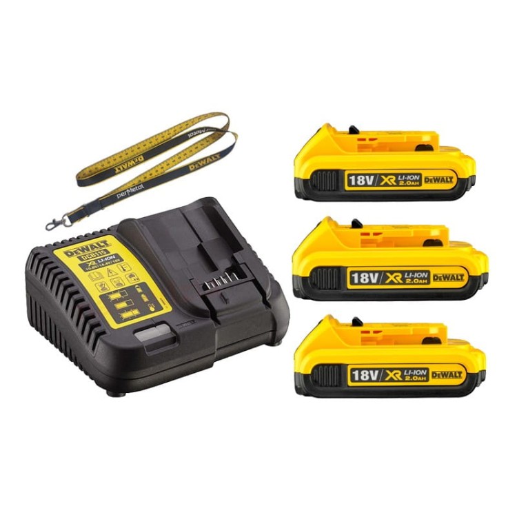 DeWalt DCB115D3-QW zestaw 3 aku. 18V 2AH + ładowarka XR