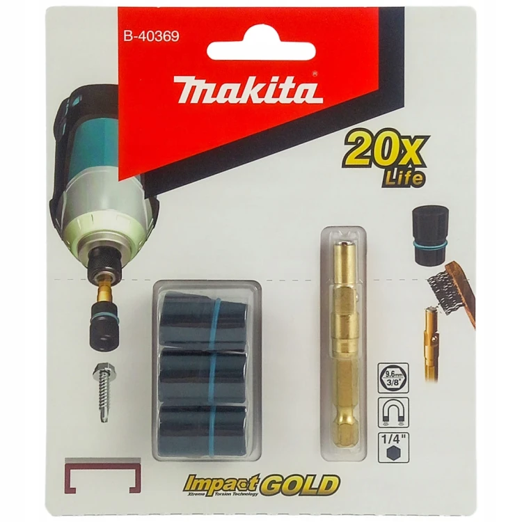 Makita B-40369 Końcówka Magnetyczna 1/4 Impact Gold Nasadki 3/8 Farmerskie
