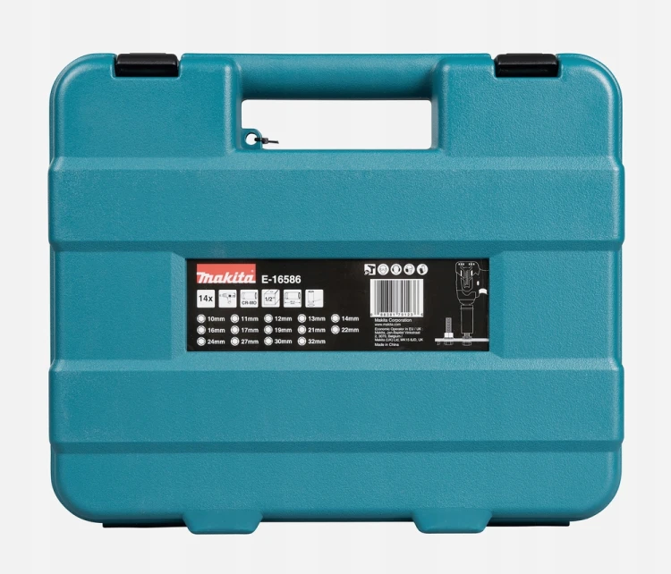 Makita E-16586 Zestaw Nasadek Udarowych 1/2" 14 Szt 10-32 Mm Cr-mo