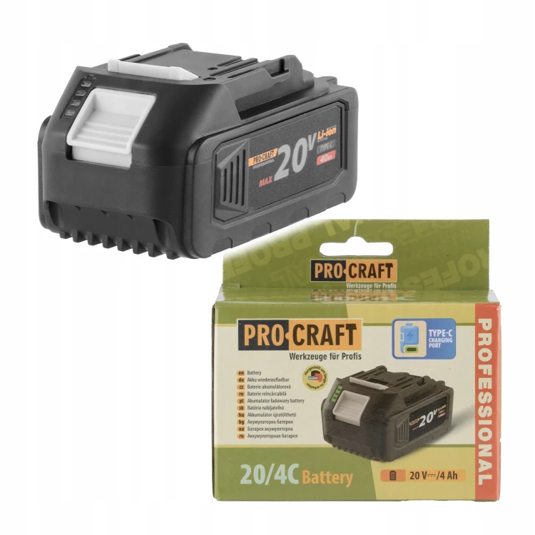 Procraft 20/4c Akumulator 20v 4ah Li-ion Usb-c