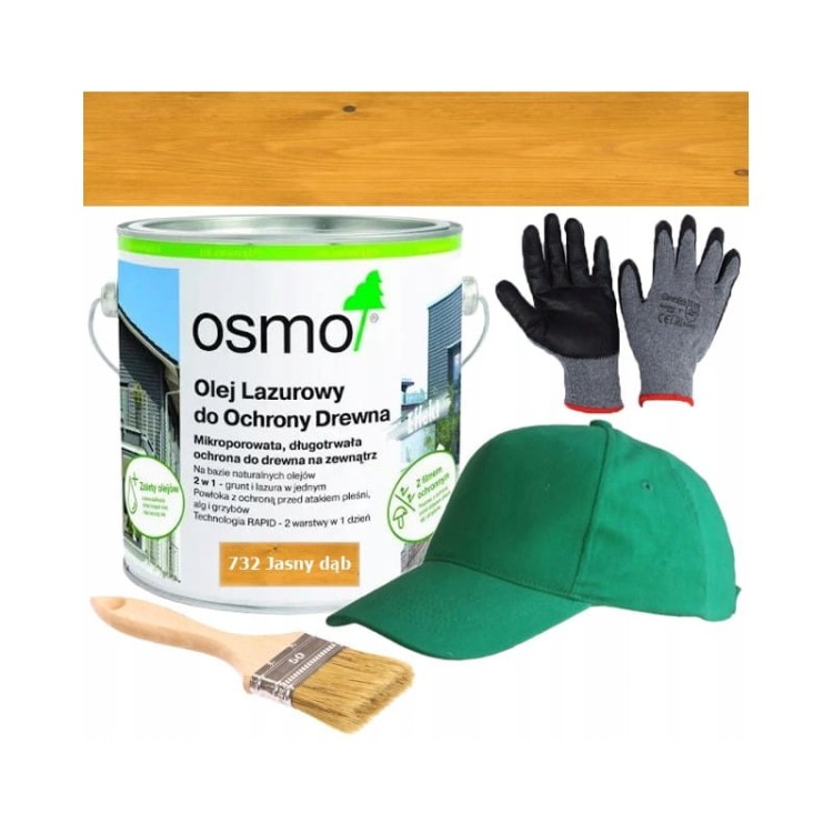 Osmo 732 olej lazurowy do ochrony drewna jasny dąb 2,5l