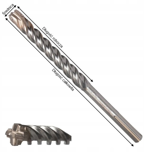 Makita B-20080 Wiertło Sds Max 24 Mm 320 Mm 4 Ostrza Beton Zbrojony