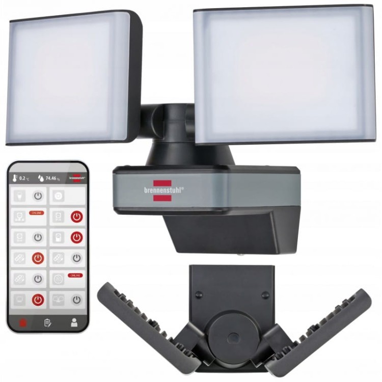 Lampa led brennenstuhl wfd 3050  2x reflektor zewnętrzny reg. Led ip54 30w wifi