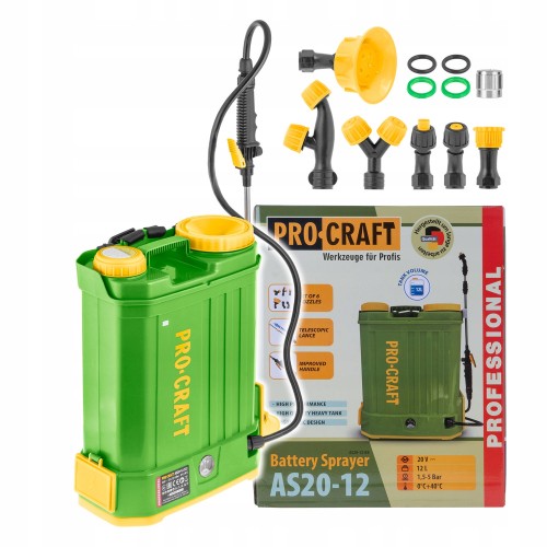 Procraft As20-12 Opryskiwacz Plecakowy Akumulatorowy 20v 12l 5 Bar