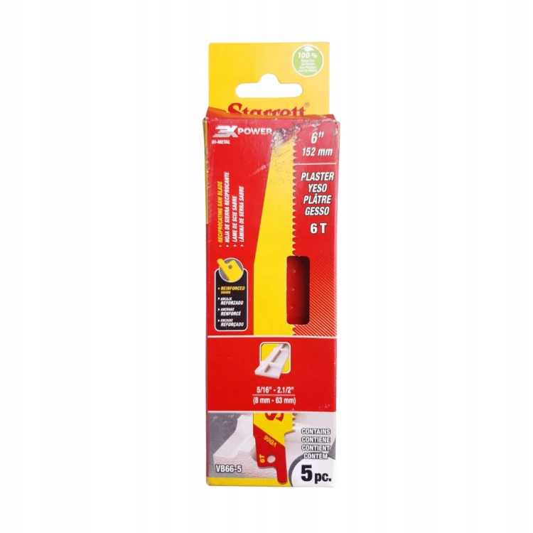 Starrett VB66-5 Brzeszczoty Do Płyt Gipsowych Do Pił 6tpi 152mm 5szt