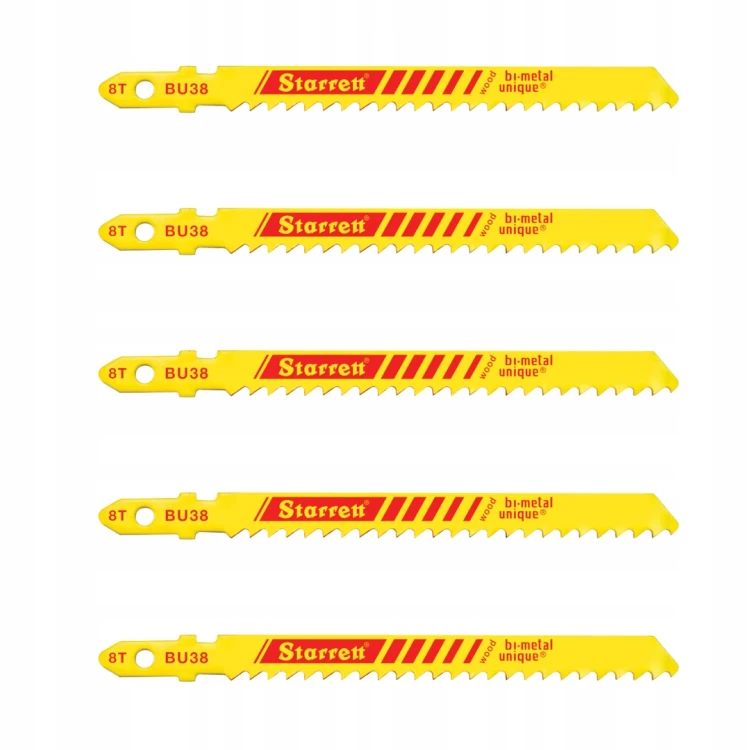 Starrett Bu38-5 Brzeszczoty Do Wyrzynarki Drewno 8tpi 75mm 5szt Bi-metal