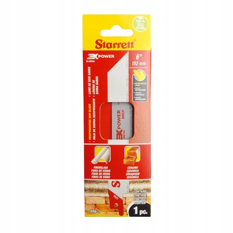 Starrett Xr6-1 Brzeszczot Do Piły Szablastej 152mm #30 Tpi Do Ceramiki