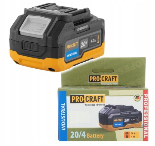PROCRAFT-20-4-AKUMULATOR-20V-4-0Ah-Li-ion-INDUSTRIAL - bateria-Procraft-PL