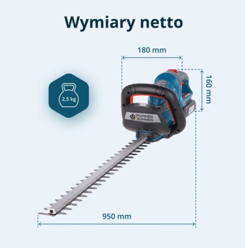 Könner &amp; Söhnen Ks Ht-20v Nożyce Do Żywopłotu 55cm 20v