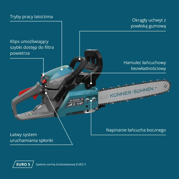 Könner &amp; Söhnen Ks Cs20g-16 Piła Spalinowa 40cm 2,1km