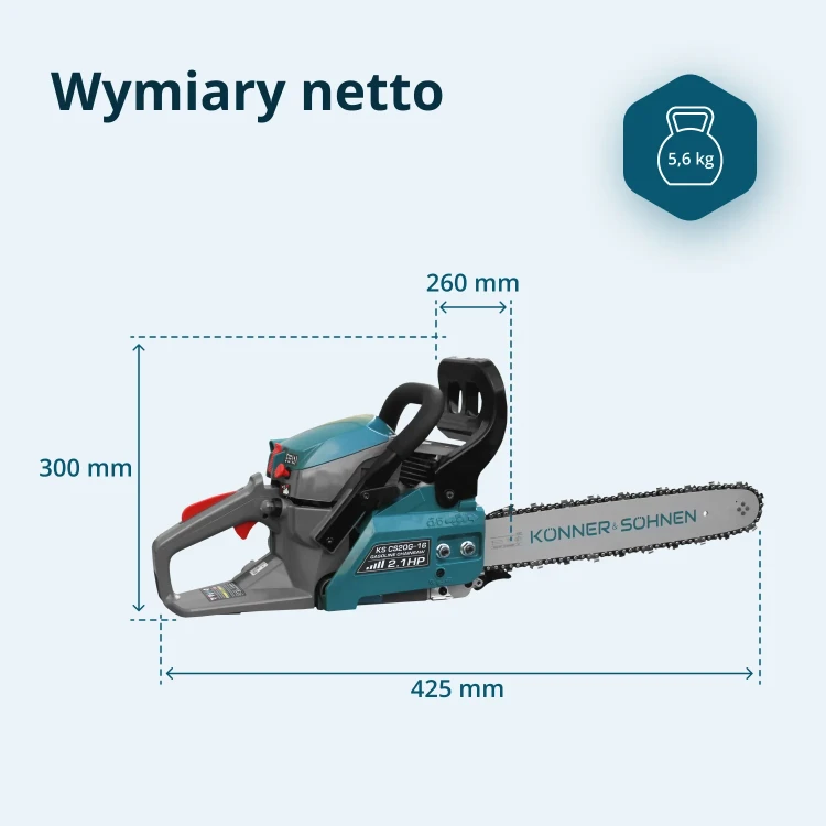 Könner &amp; Söhnen Ks Cs20g-16 Piła Spalinowa 40cm 2,1km