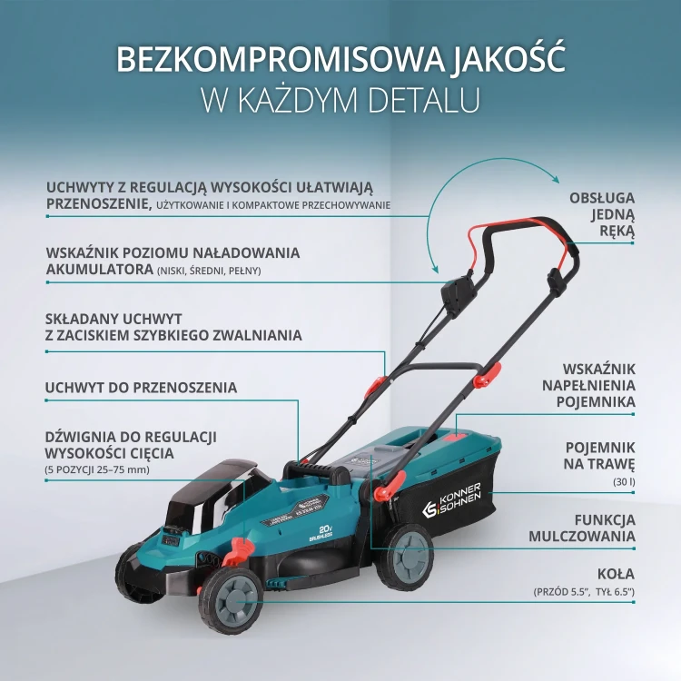Könner &amp; Söhnen Ks 33lm-20v Kosiarka Akumulatorowa 33cm