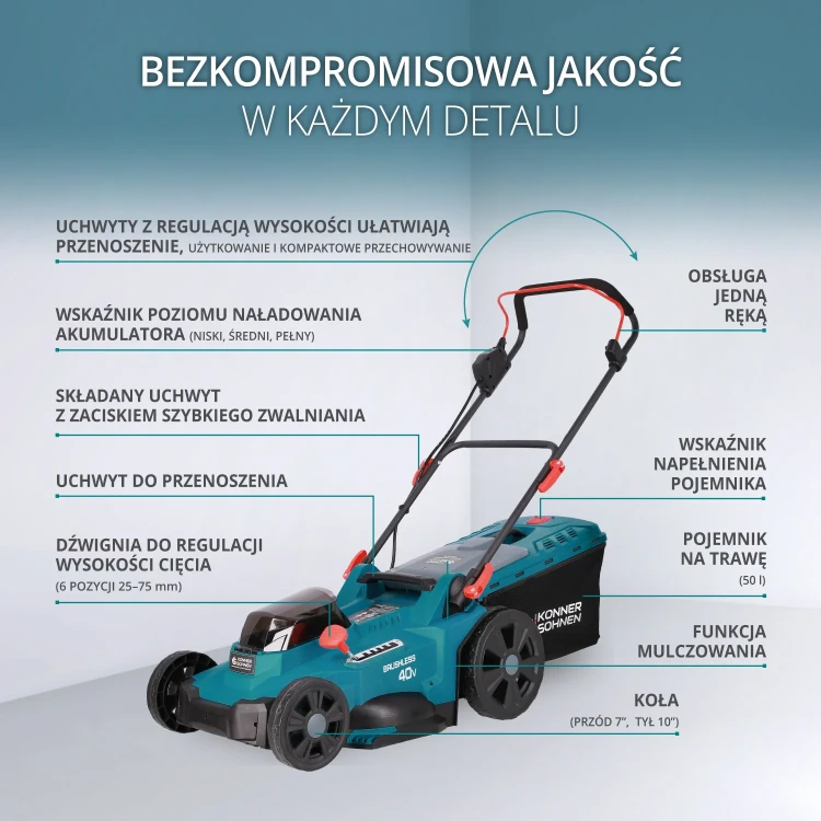 Könner &amp; Söhnen Ks 43lm-40v Kosiarka Akumulatorowa 43cm