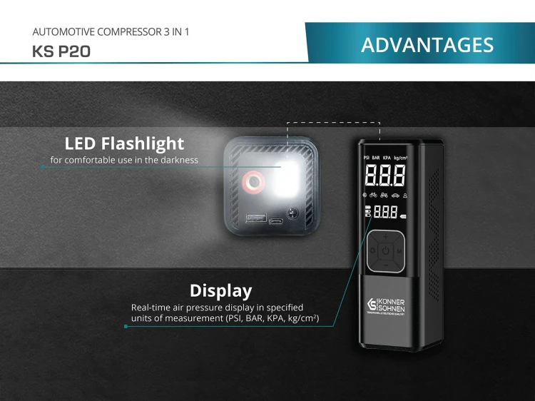 Könner &amp; Söhnen Ks P20 Kompresor Akumulatorowy 150 Psi 3w1