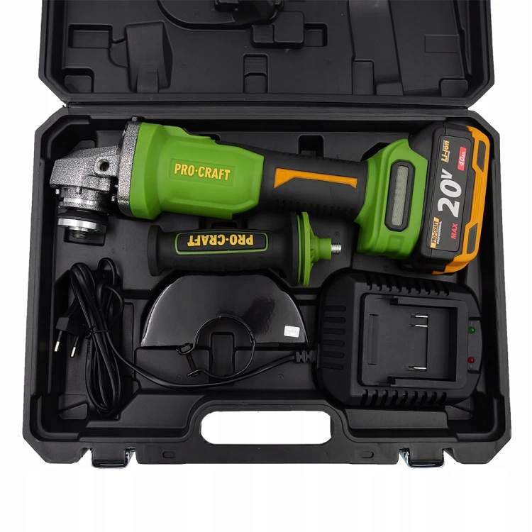 Procraft PWA220 Szlifierka 20v 125mm + Nakrętka Szybkomocująca + 10 Tarcz