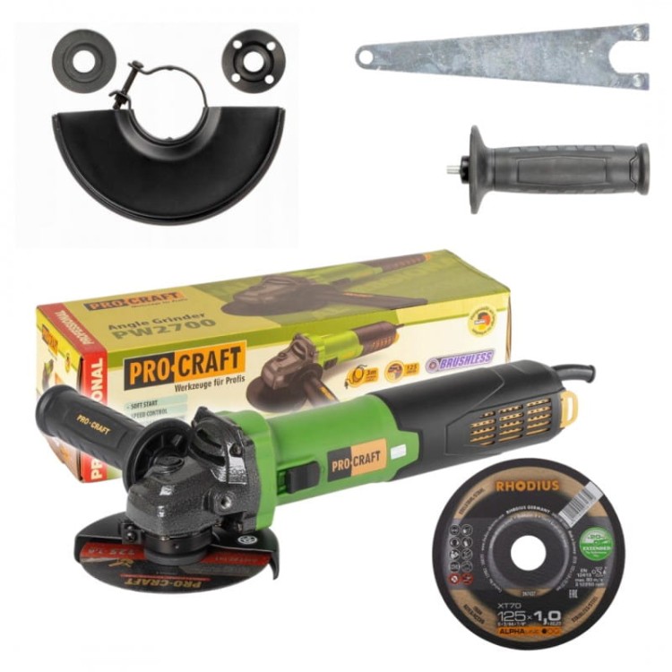 Procraft Pw2700 Szlifierka Kątowa 125mm 1700w Regulacja Obrotów