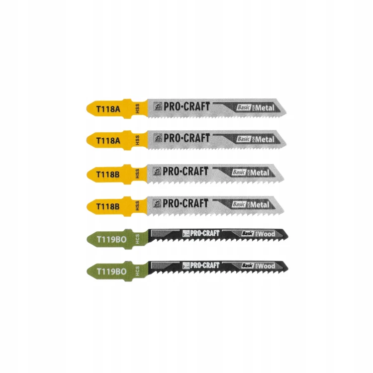 Procraft Jb15 Zestaw Brzeszczotów Do Wyrzynarki Drewno Metal 15 Szt